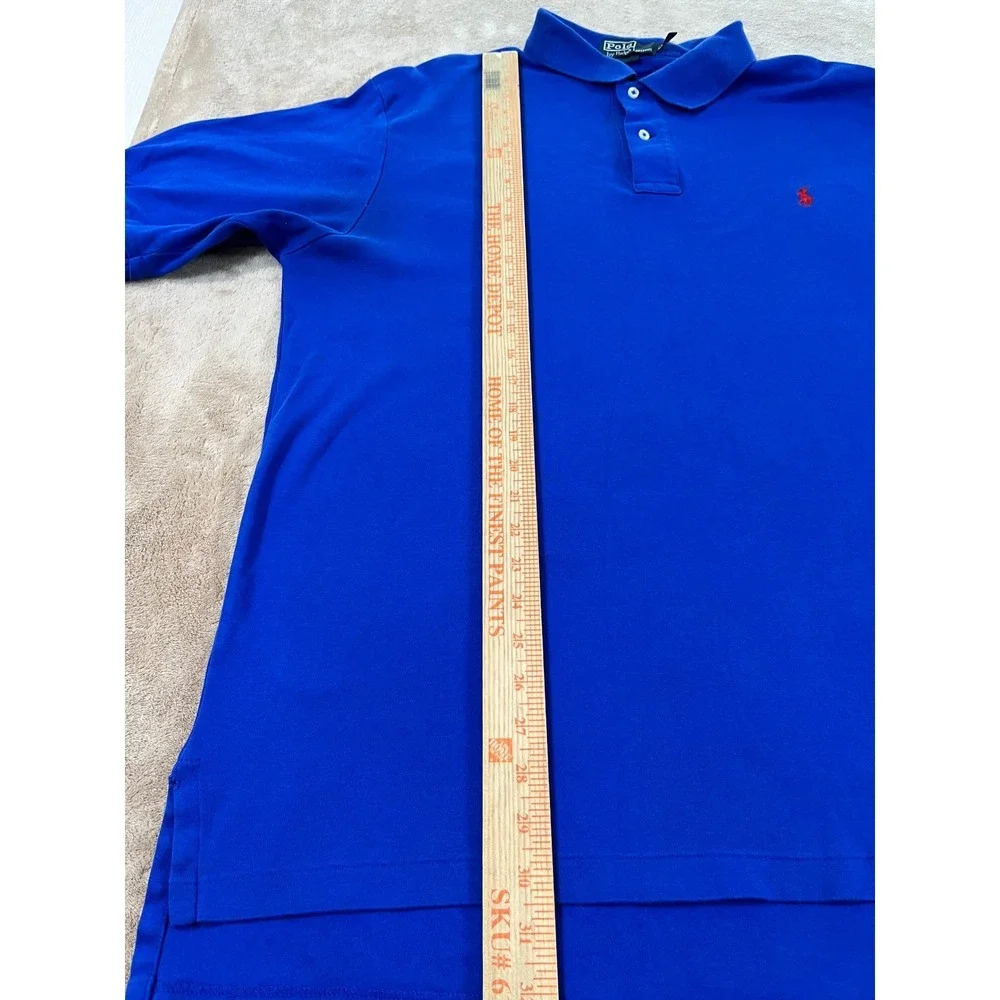 Polo Ralph Lauren Men's L Tall Blue Pony Logo Cotton Polo Shirt Short sleeve